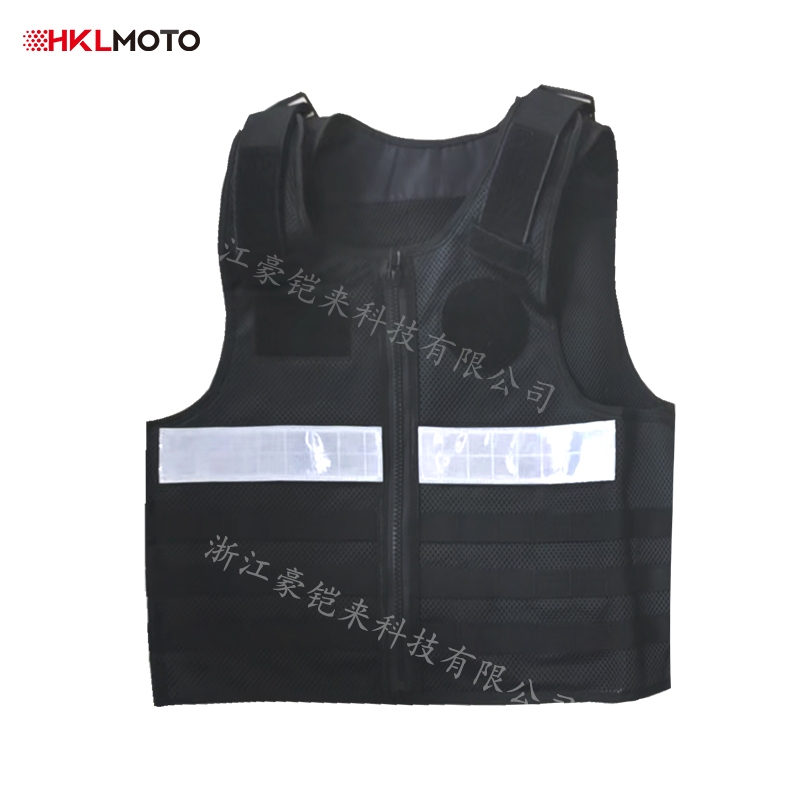 豪鎧來   防刺服（2019標(biāo)準(zhǔn)）防刺背心 HKL-FCF002  輕量化設(shè)計(jì)，實(shí)用性強(qiáng)，馬夾背心式，門禁拉鏈拉合，前胸上部有對(duì)講機(jī)、執(zhí)法記錄儀掛袢及“警察”反光字